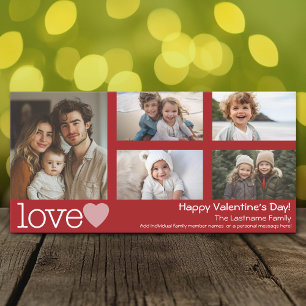 Happy Valentines Day - 5 photo collage Holiday Card