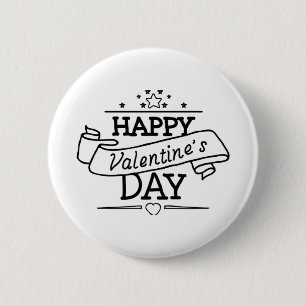 Happy Valentine's day 6 Cm Round Badge