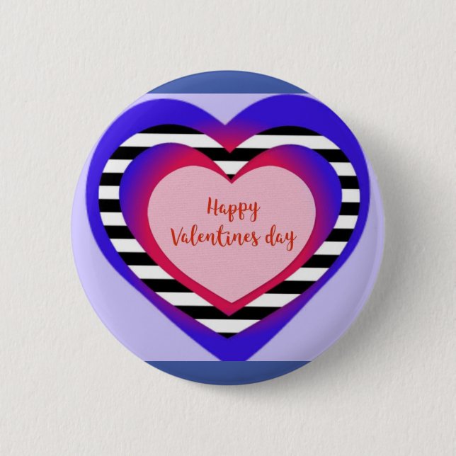 Happy valentine's day  6 cm round badge (Front)