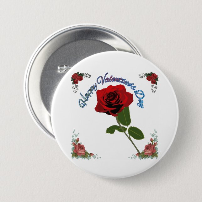 Happy valentine's day 7.5 cm round badge (Front & Back)