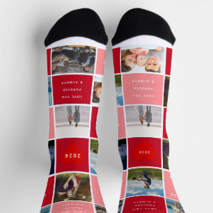 Happy Valentines Day 7 Photo Socks