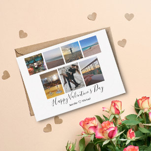 happy valentine's day 7 photos collage custom chic card