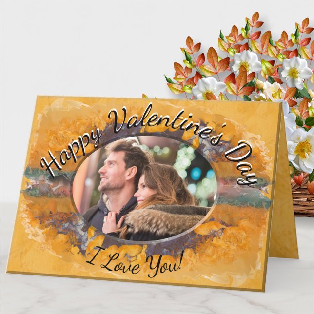 Happy Valentine's Day Abstract Sunset 0612 Holiday Card (Creator Uploaded)