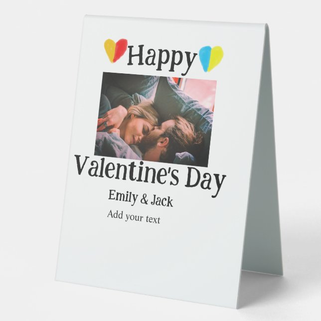 Happy valentine's day add couple name photo simple (Front)