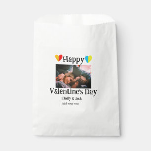 Happy valentine's day add couple name photo simple favour bag