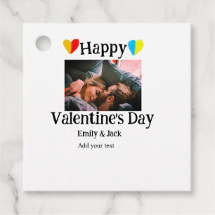 Happy valentine's day add couple name photo simple favour tags