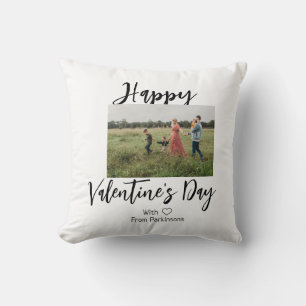 Happy Valentine's day add family name photo simple Cushion