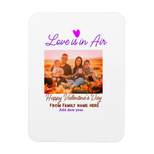 Happy valentine's day add family photo name year magnet