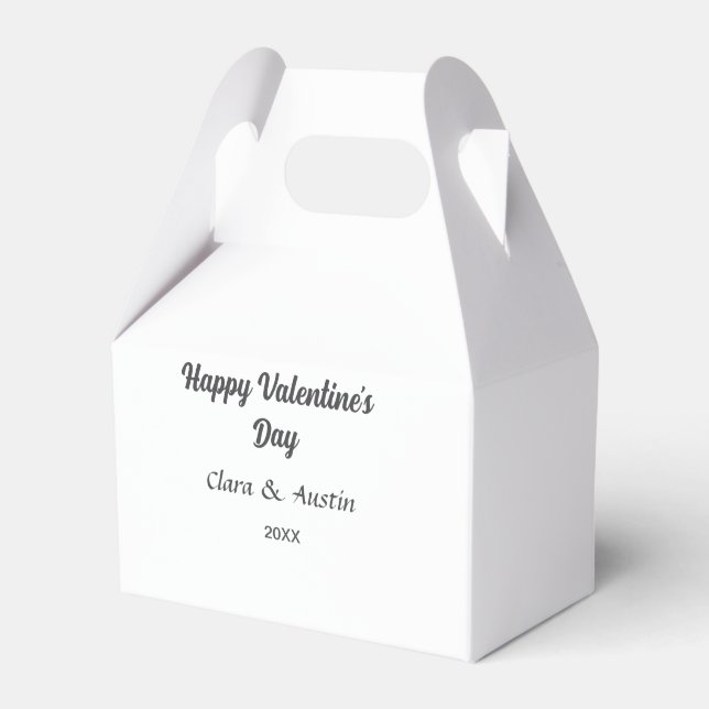 Happy Valentine's day add name date simple minimal Favour Box (Front Side)