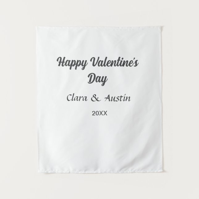 Happy Valentine's day add name date simple minimal Tapestry (Front)