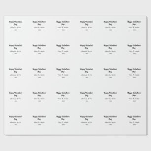 Happy Valentine's day add name date simple minimal Wrapping Paper