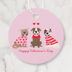 Happy Valentines Day American Pit Bull Terriers Favour Tags
