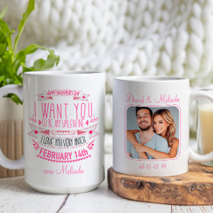 Happy Valentine's Day Anniversary Custom Photo     Mug
