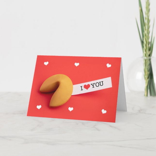 Happy Valentine's Day Anyone Fortune Cookie  Holiday Card (Front)