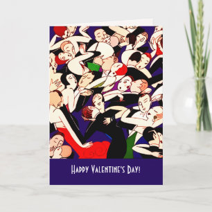 Happy Valentine's Day Art Deco Holiday Card
