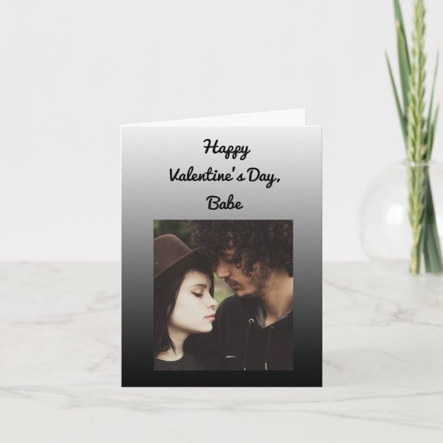 Happy Valentine's Day Babe, Add Your own Photo Card (Front)