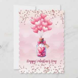 Happy Valentine's Day Balloons Holiday Card