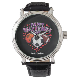 Happy Valentines Day Baseball Basketball Football Watch