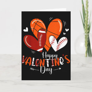 Happy Valentines Day Basketball Baseball Football Card