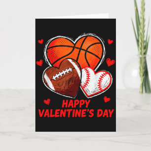 Happy Valentines Day Basketball Baseball Football Card