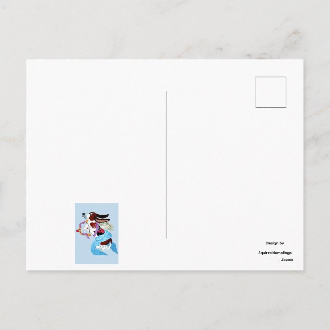 Happy Valentine's Day Basset Doggie Card (Back)