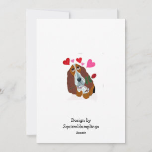 Happy Valentine's Day Basset Folded Greeting Card