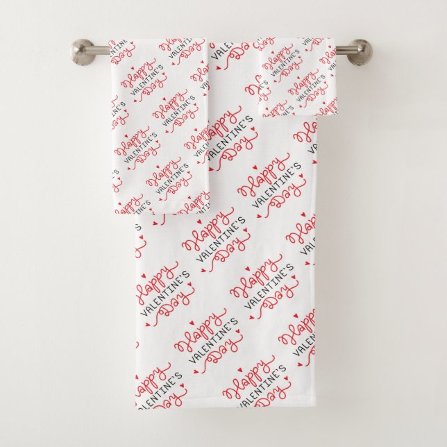 Happy Valentines Day Bath Towel Set (Insitu)