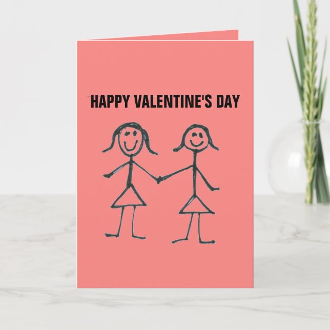 HAPPY VALENTINE'S DAY BBF FRIENDSHIP GREETING CARD (Front)