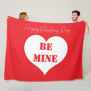 Happy Valentine's Day Be Mine Boyfriend Girlfriend Fleece Blanket