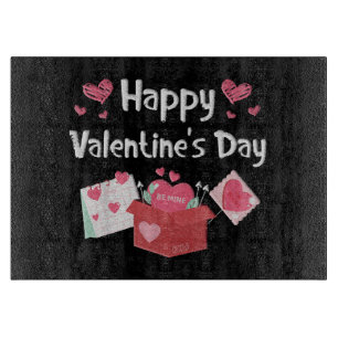 Happy Valentines Day Be Mine Cute Hearts Cutting Board