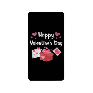 Happy Valentines Day Be Mine Cute Hearts Label