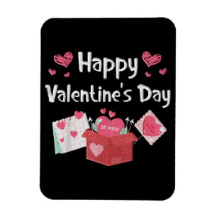 Happy Valentines Day Be Mine Cute Hearts Magnet