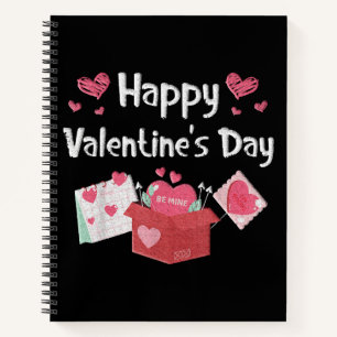 Happy Valentines Day Be Mine Cute Hearts Notebook