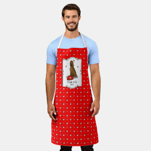 Happy Valentine's Day Be Mine Irish Setter (red 1) Apron