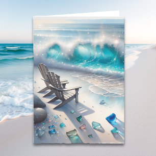 Happy Valentine's Day   Beach and Sea Glass Card