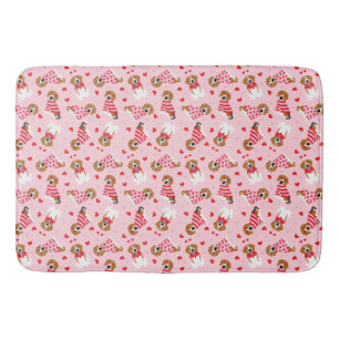 Happy Valentines Day Beagle Dogs Bath Mat