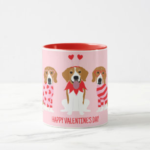 Happy Valentines Day Beagle Dogs Mug