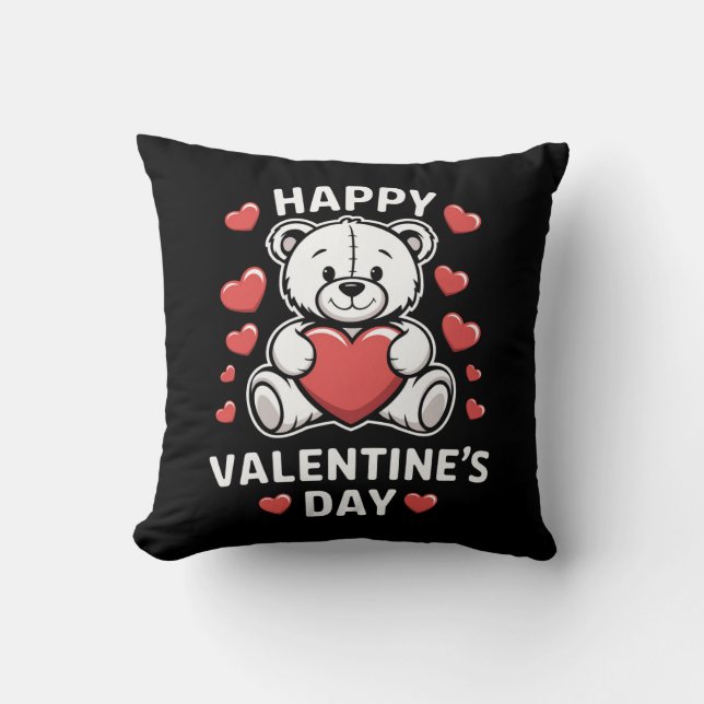Happy Valentine's Day Bear vday  Cushion (Front)