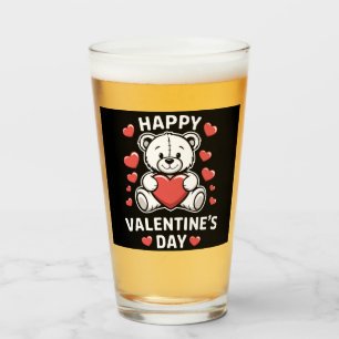 Happy Valentine's Day Bear vday Glass