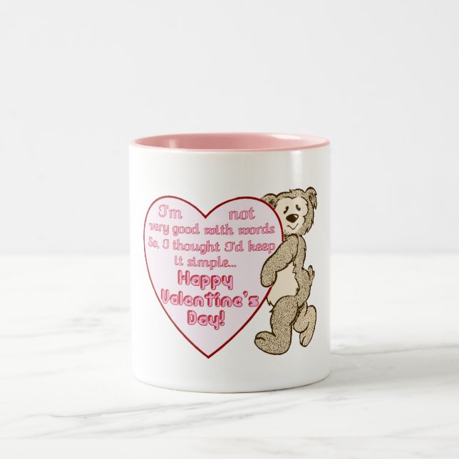 Happy Valentine's Day Bear with Heart Mug (Center)