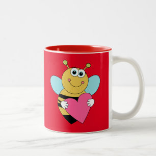 Happy Valentine's Day Bee Two-Tone Coffee Mug