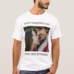 Happy Valentine's Day Best Boyfriend Custom Photo T-Shirt