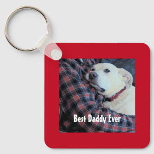 Happy Valentine's Day Best Daddy Cute Dog Photo Key Ring