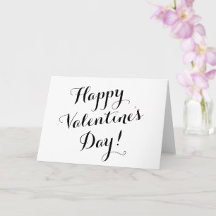 Happy Valentine's Day black script calligraphy Card