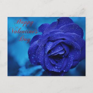 Happy Valentine's Day blue rose gift Postcard