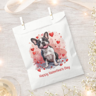 Happy Valentines Day Boston Terrier Dog Favour Bag