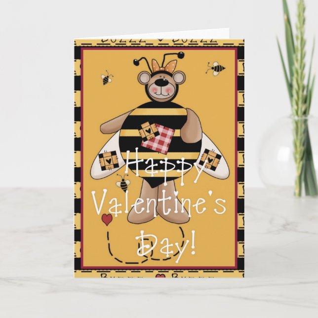 Happy Valentine's Day Bumble Bear Card d1 (Front)