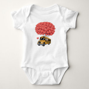 Happy Valentine's Day Bus with Owl Baby Bodysuit