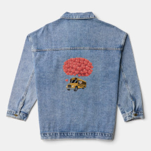 Happy Valentine's Day Bus with Owl Denim Jacket