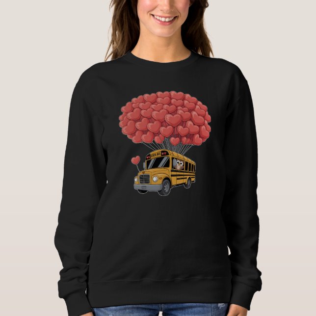 Happy Valentine's Day Bus with Owl Sweatshirt (Front)